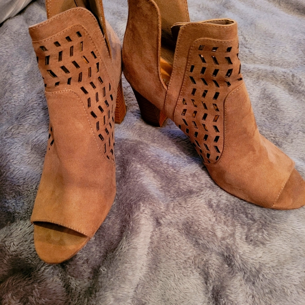 Peep toe booties
